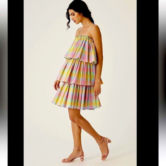 Anthropologie Beatrice B Square Neck Tiered Dress NWT - Picture 1 of 16